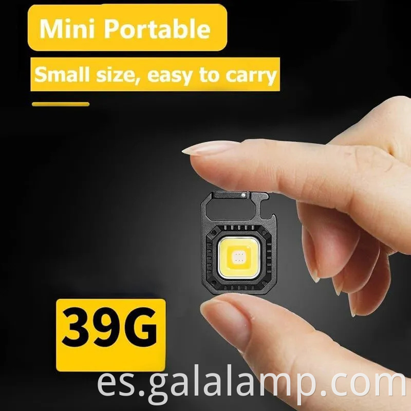 Llavero de iluminación portátil multifuncional con luz de campamento recargable